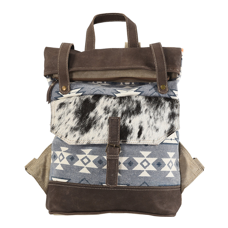 OHLAY KB165 Backpack Upcycled Canvas Hair-On Genuine Leather women bag by Hilason – Cowboy and equestrian accessories