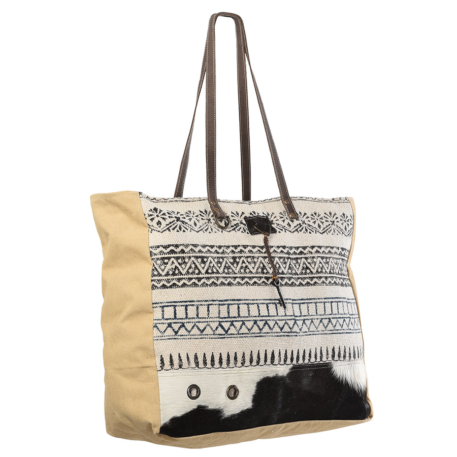 OHLAY KB167 TOTE Upcycled Wool Canvas Hair-on Genuine Leather women bag western handbag purse