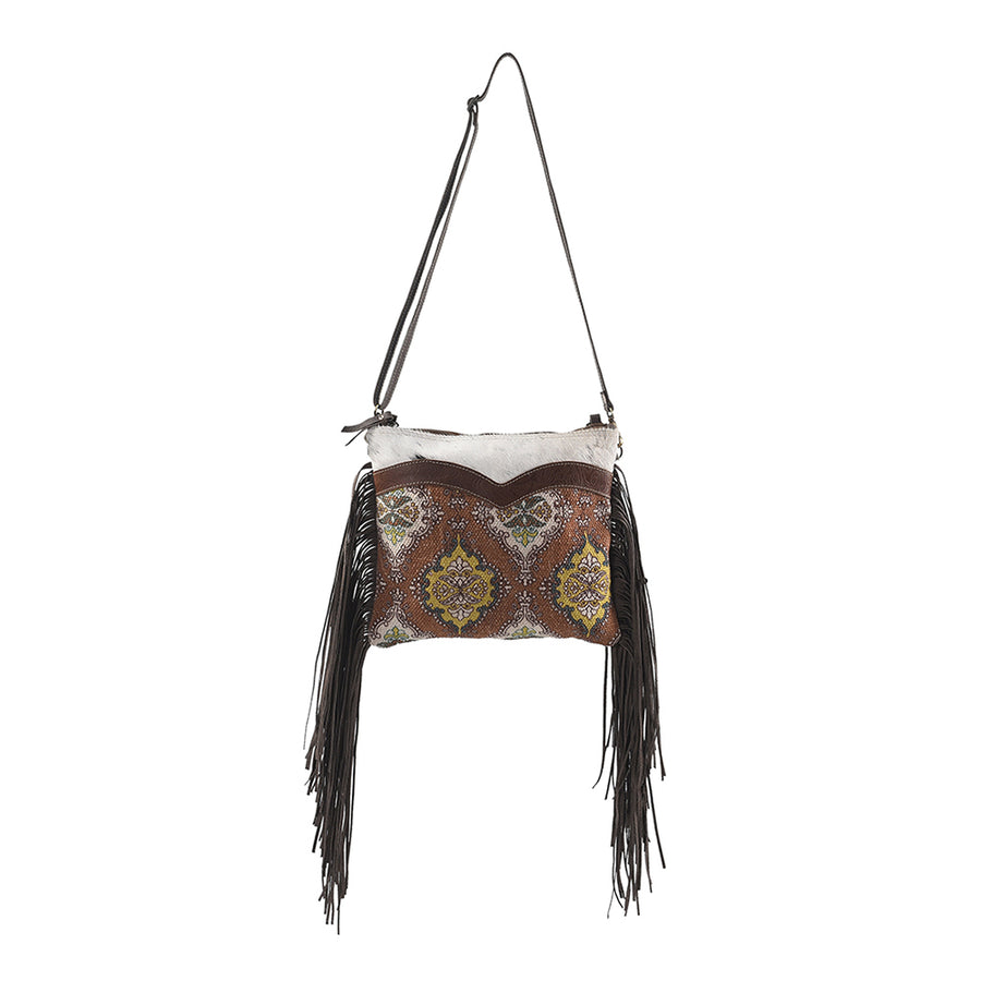 OHLAY KB170 Cross Body Upcycled Wool Upcycled Canvas Embossed Hair-On by Hilason – Cowboy and equestrian accessories