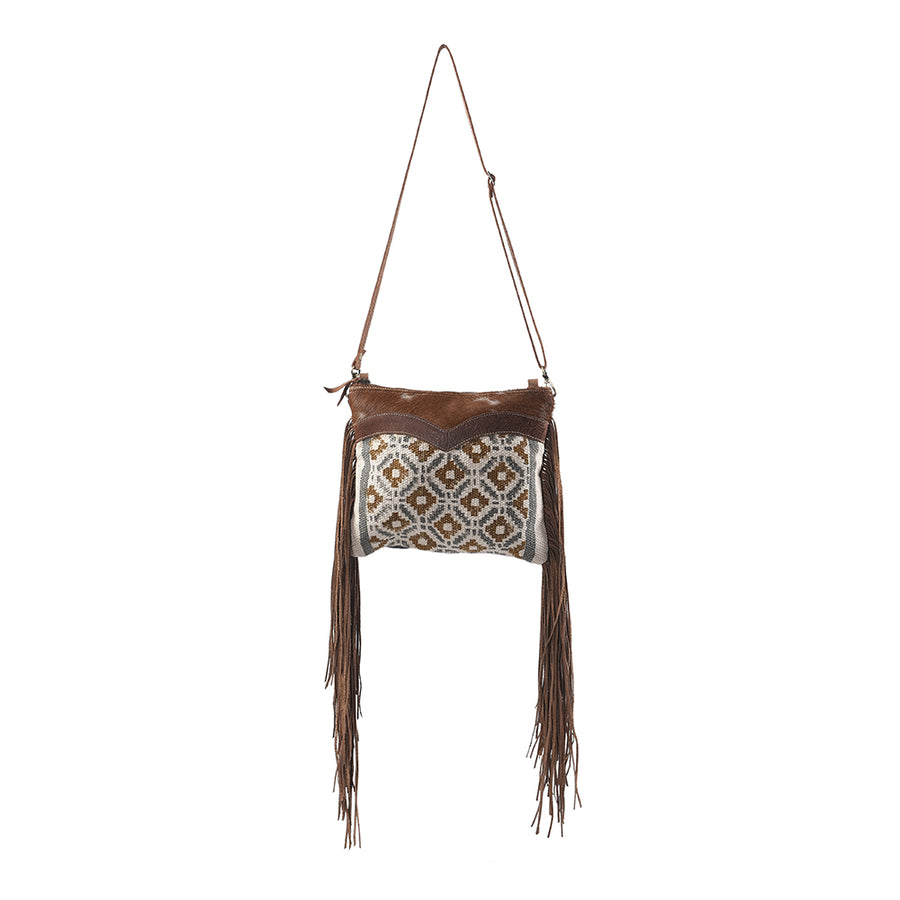 OHLAY KB171 Cross Body Upcycled Wool Upcycled Canvas Embossed Hair-On by Hilason – Cowboy and equestrian accessories