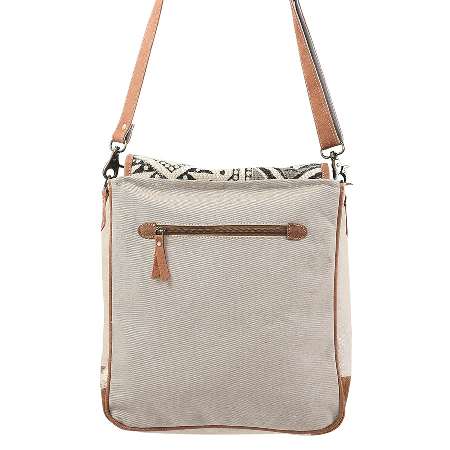 OHLAY Messenger Upcycled Wool Canvas Hair-on Genuine Leather women bag western handbag purse