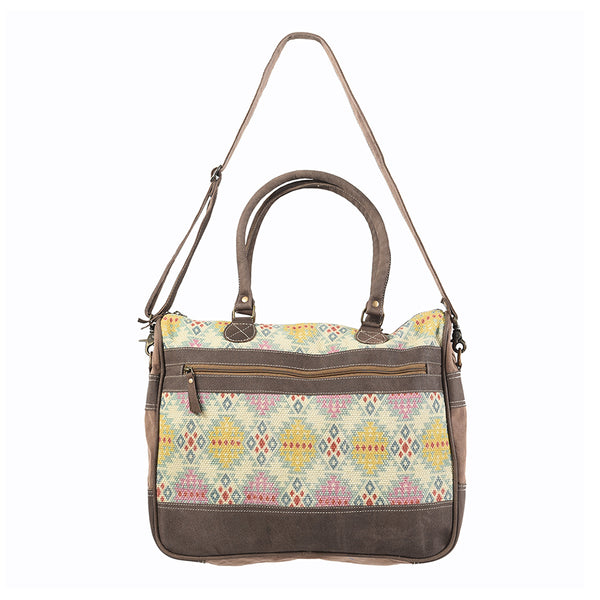 OHLAY KB174 TOTE Upcycled Wool Canvas Genuine Leather women bag by Hilason – Cowboy and equestrian accessories