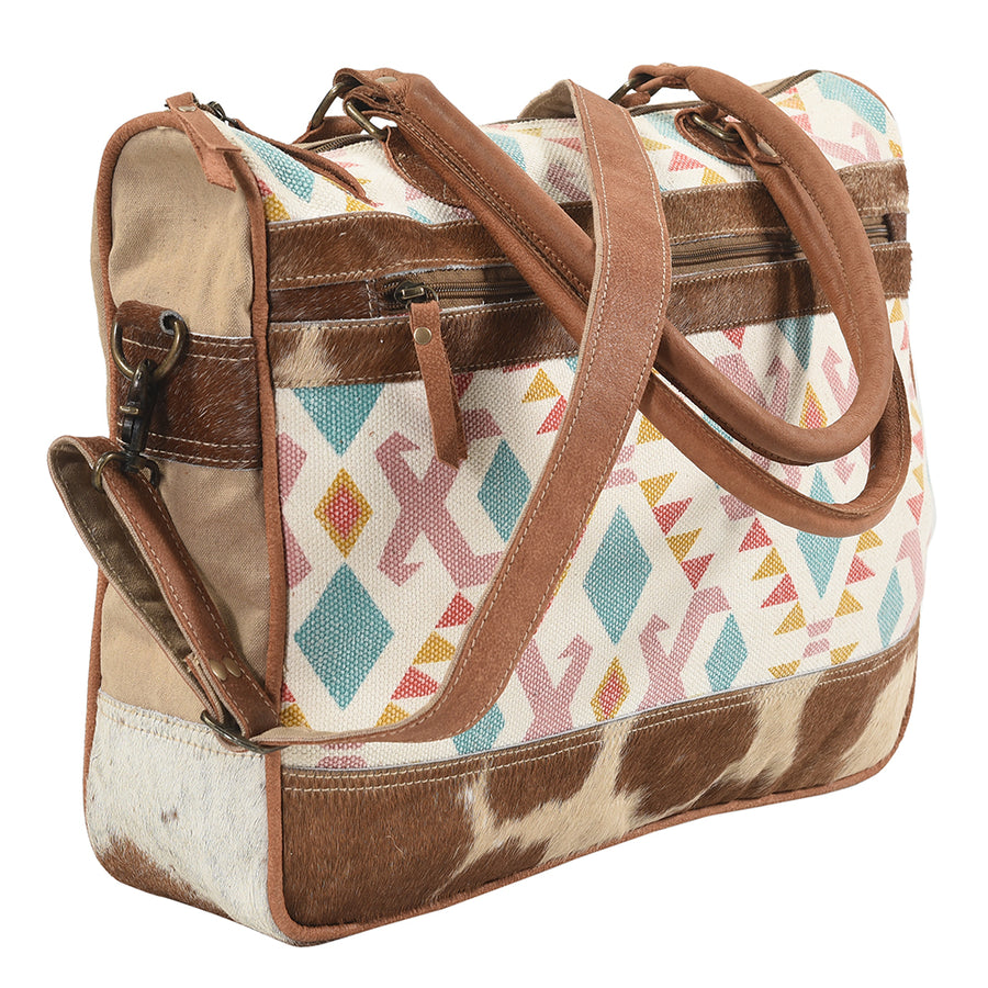 OHLAY KB176 TOTE Upcycled Wool Canvas Hair-on Genuine Leather women bag western handbag purse
