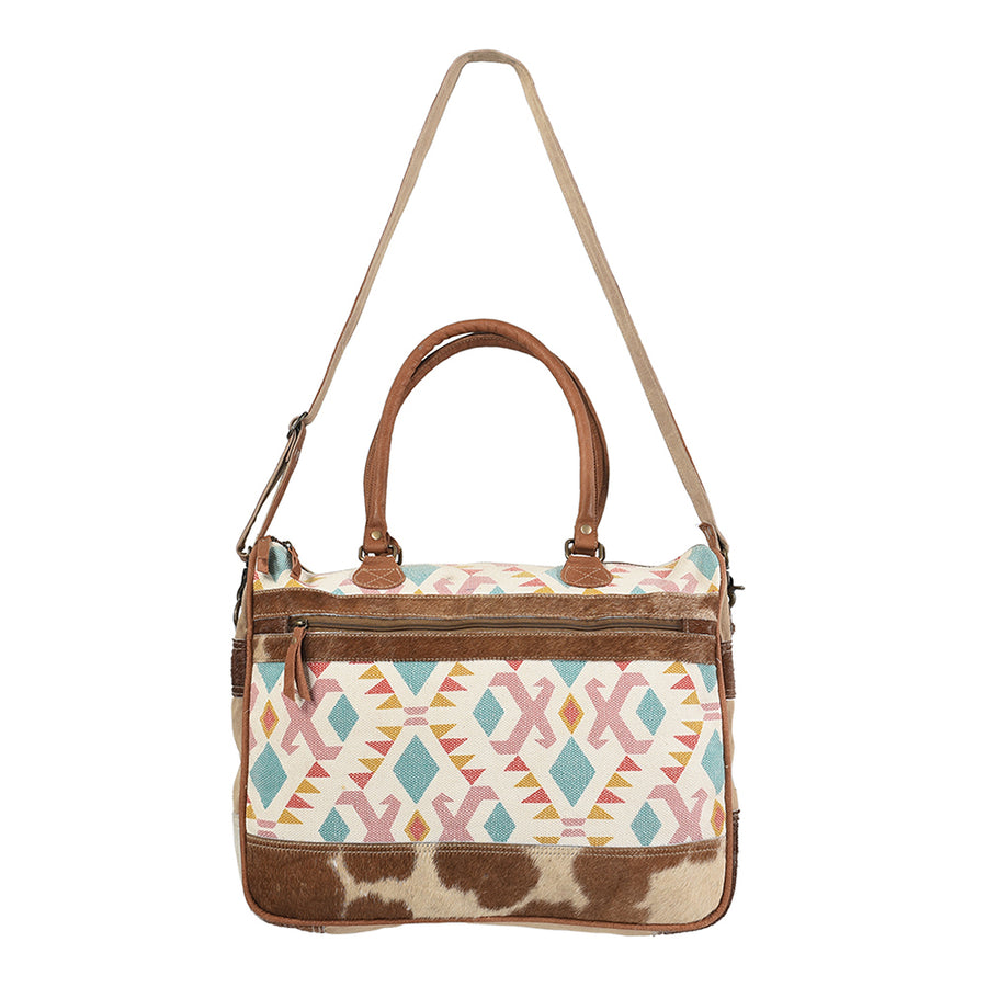 OHLAY KB176 TOTE Upcycled Wool Canvas Hair-on Genuine Leather women by Hilason – Cowboy and equestrian accessories
