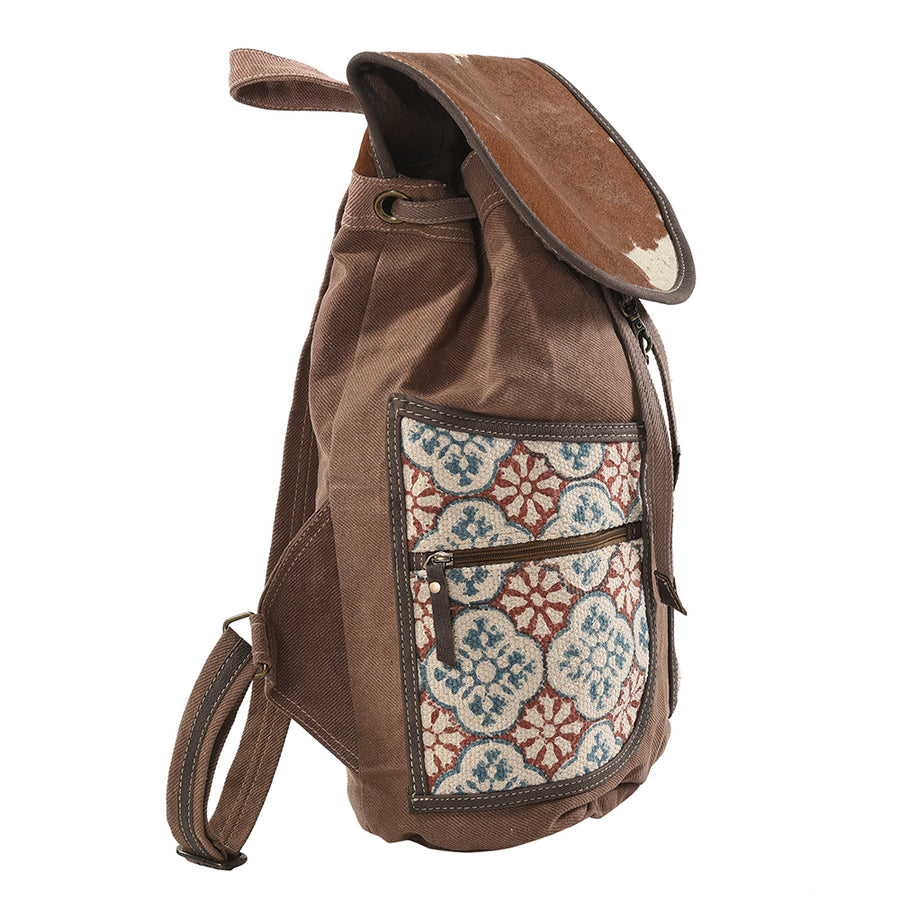 OHLAY Cross Body Upcycled Wool Canvas Embossed Hair-On Genuine Leather Women Bag Western Handbag Purse Womens Handbags