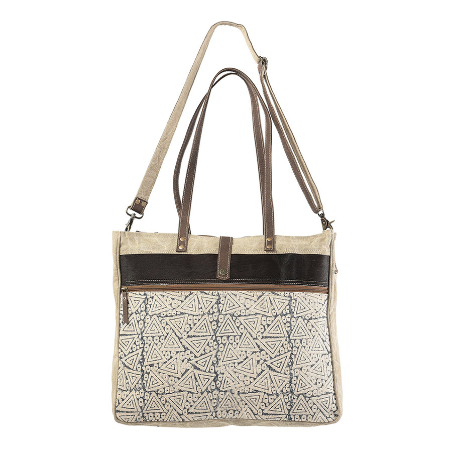 OHLAY KB183 TOTE Upcycled Wool Canvas Genuine Leather women bag by Hilason – Cowboy and equestrian accessories