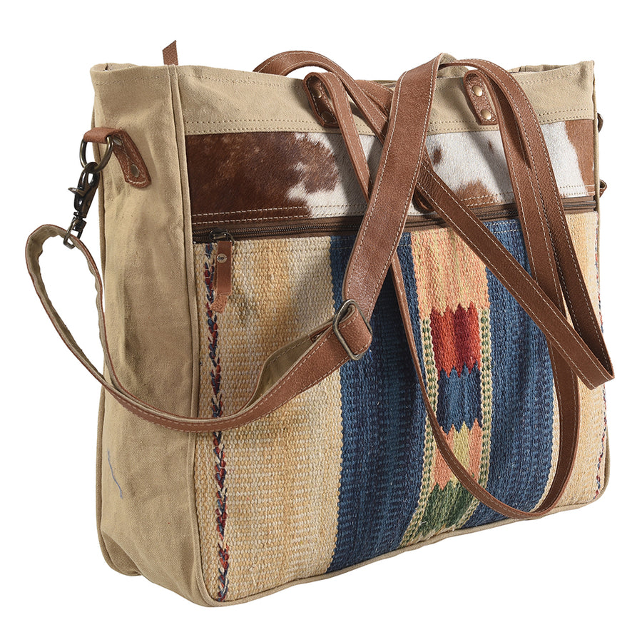 OHLAY KB184 TOTE Upcycled Wool Canvas Hair-on Genuine Leather women bag western handbag purse