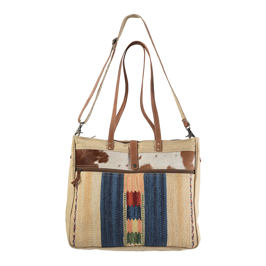 OHLAY KB184 TOTE Upcycled Wool Canvas Hair-on Genuine Leather women by Hilason – Cowboy and equestrian accessories