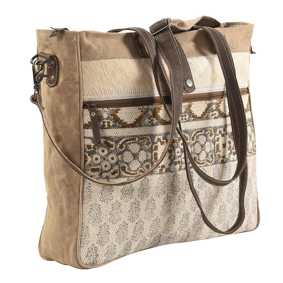 OHLAY KB185 TOTE Upcycled Wool Canvas Hair-on Genuine Leather women by Hilason – Cowboy and equestrian accessories