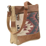 OHLAY MESSENGER Upcycled Wool Upcycled Canvas  Genuine Leather women bag western handbag purse