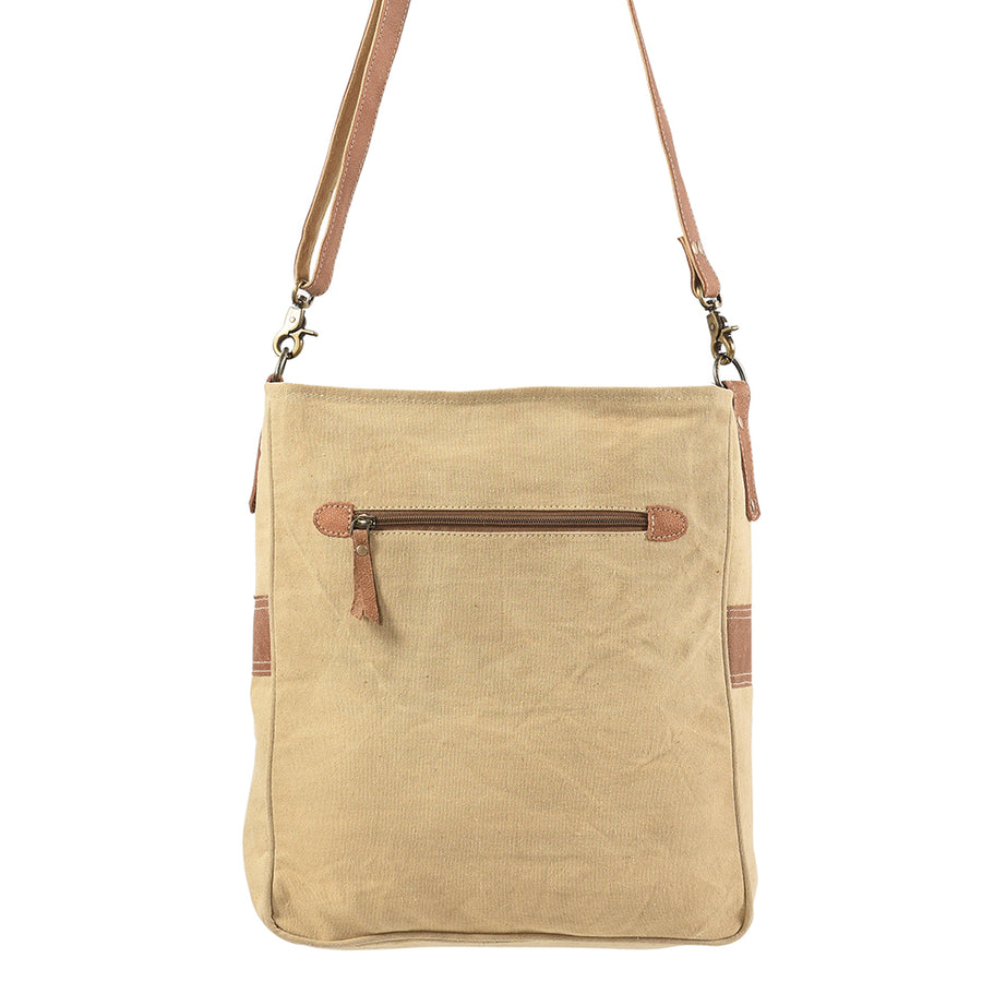 OHLAY Large Crossbody Upcycled Wool Canvas Genuine Leather women bag western handbag purse