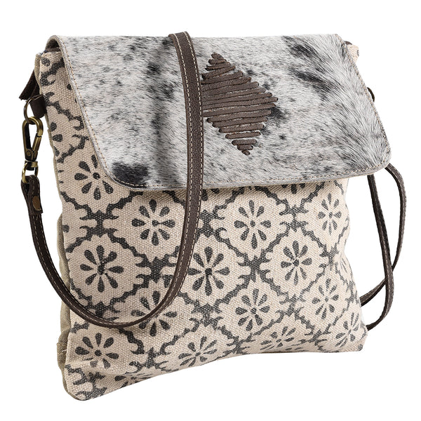 OHLAY KB192 Cross Body Upcycled Canvas Hair-On Genuine Leather women by Hilason – Cowboy and equestrian accessories