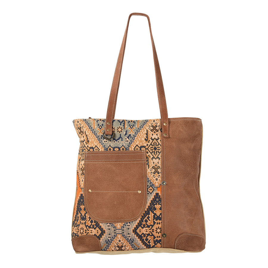 OHLAY KB195 TOTE Upcycled Wool Genuine Leather women bag western by Hilason – Cowboy and equestrian accessories