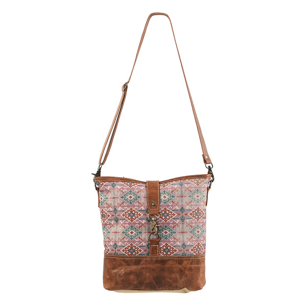 OHLAY Large Crossbody Upcycled Wool Canvas Genuine Leather women bag western handbag purse - Uhorse