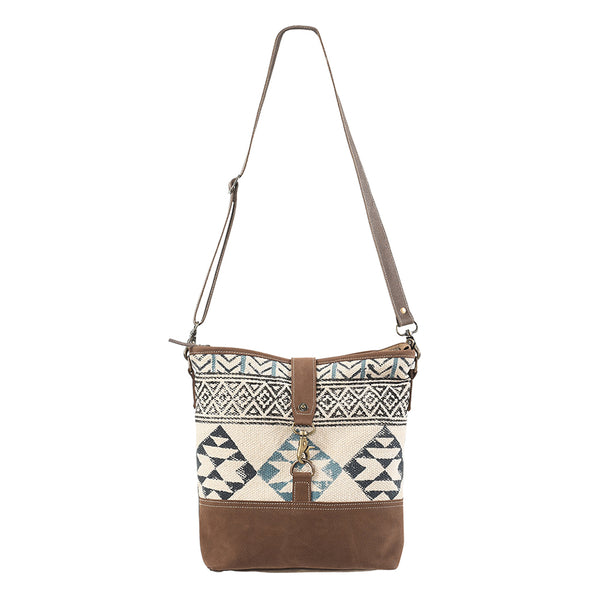 OHLAY Large Crossbody Upcycled Wool Canvas Genuine Leather women bag western handbag purse - Uhorse