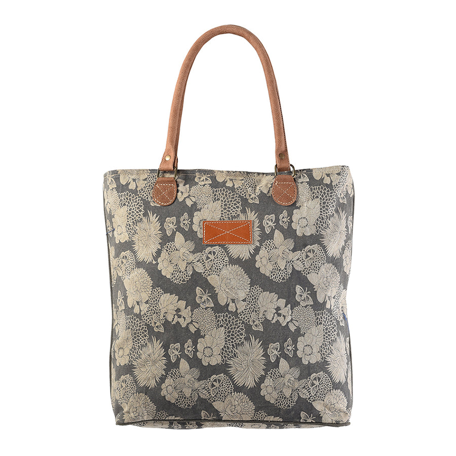 OHLAY KB204 TOTE Upcycled Canvas Genuine Leather women bag western by Hilason – Cowboy and equestrian accessories