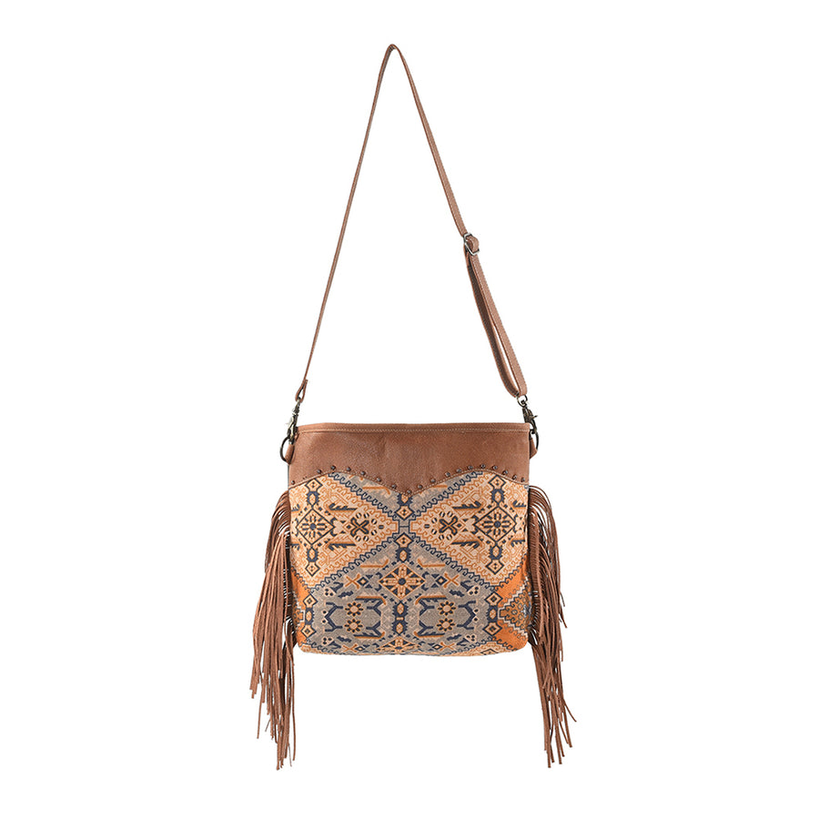 OHLAY KB209 Cross Body Upcycled Canvas Genuine Leather women bag by Hilason – Cowboy and equestrian accessories