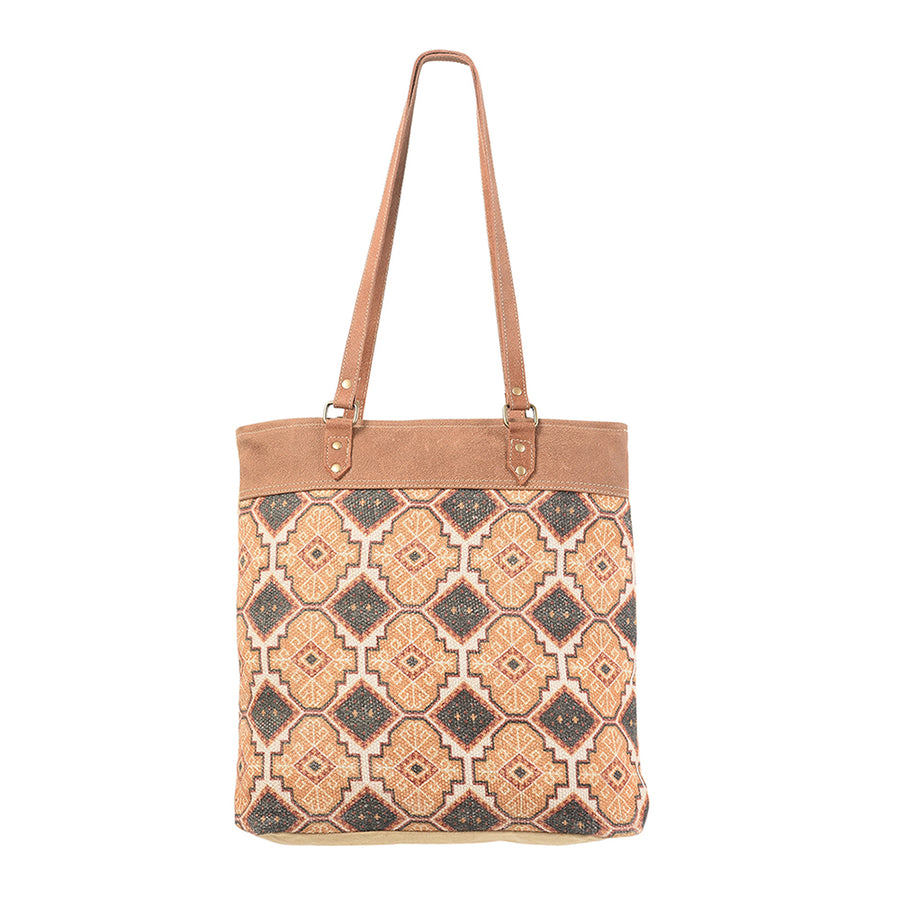 OHLAY KB213 TOTE Upcycled Wool Canvas Genuine Leather women bag by Hilason – Cowboy and equestrian accessories