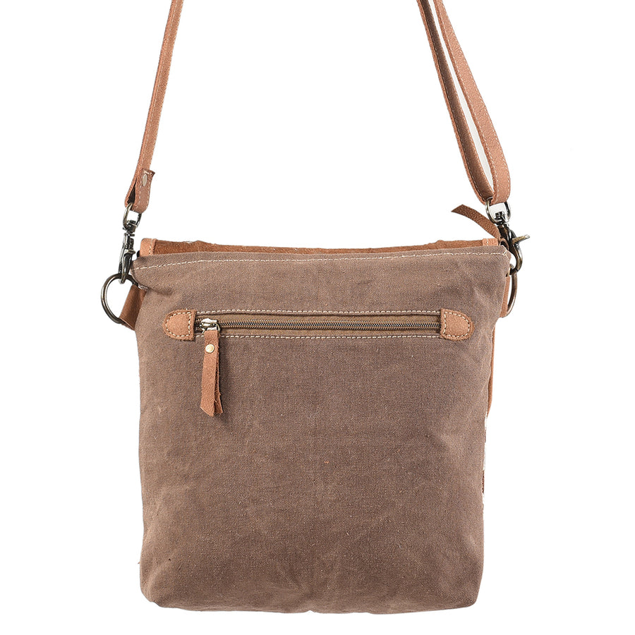 OHLAY Messenger Upcycled Wool Canvas Hair-on Genuine Leather women bag western handbag purse
