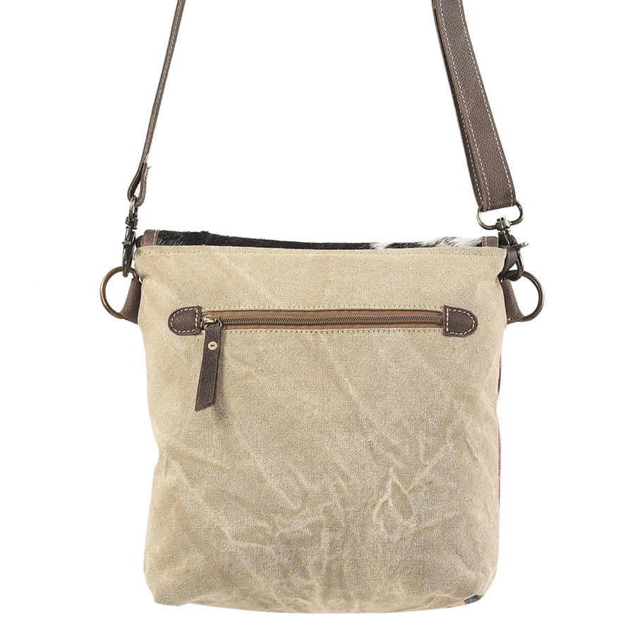 OHLAY Messenger Upcycled Wool Canvas Hair-on Genuine Leather women bag western handbag purse