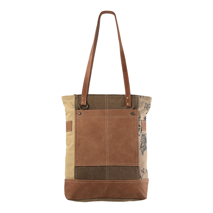 OHLAY KB223 TOTE Upcycled Canvas Genuine Leather women bag western by Hilason – Cowboy and equestrian accessories