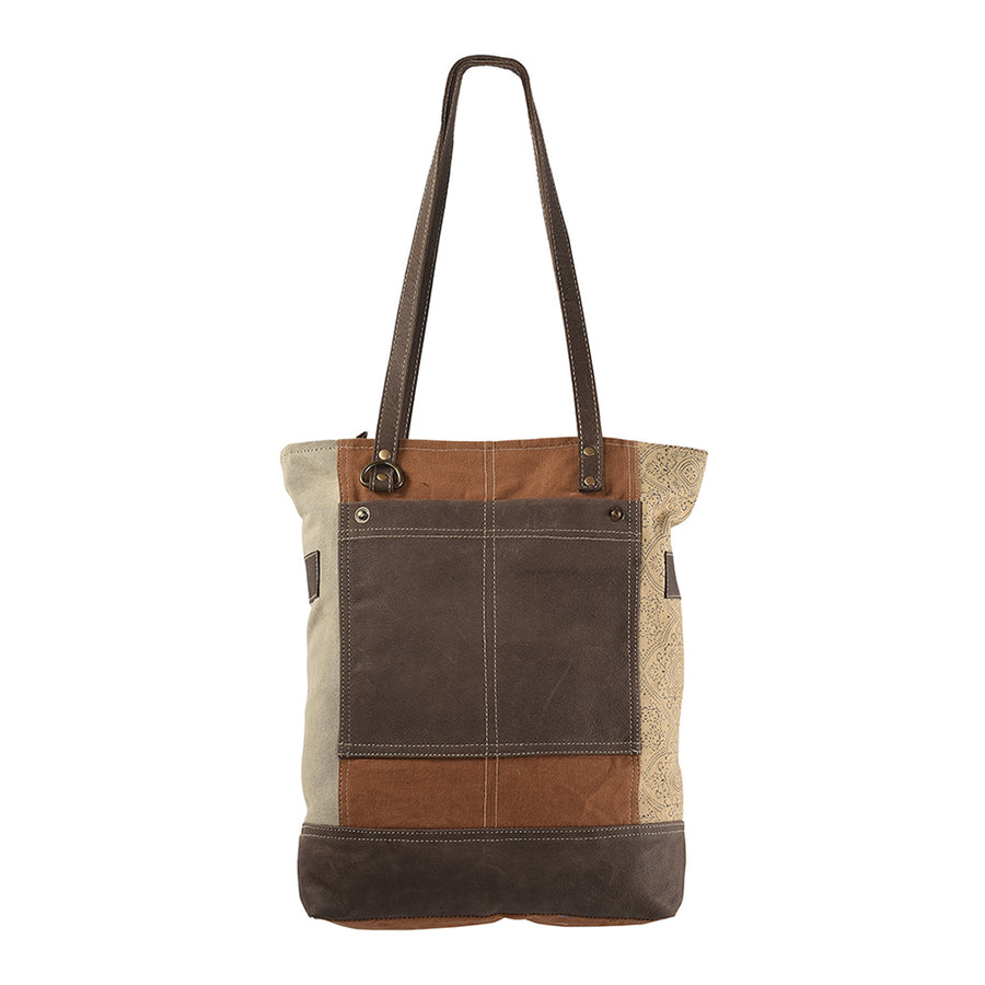 OHLAY KB224 TOTE Upcycled Canvas Genuine Leather women bag western by Hilason – Cowboy and equestrian accessories