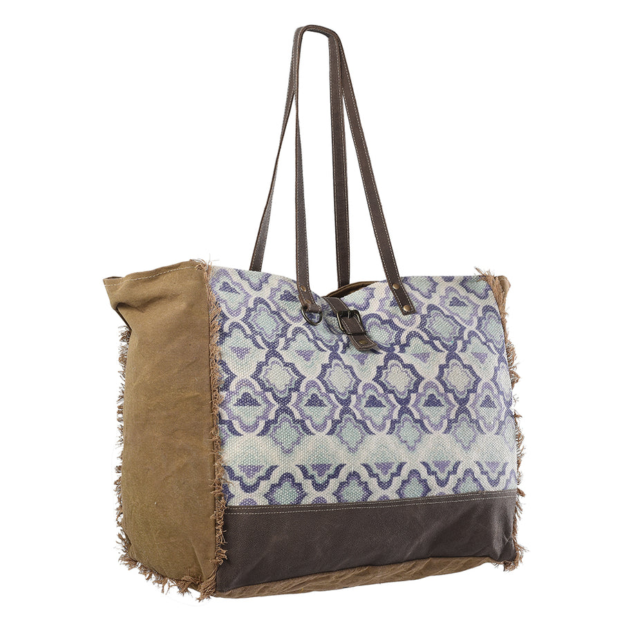 OHLAY KB235 TOTE Upcycled Wool Canvas Genuine Leather women bag western handbag purse