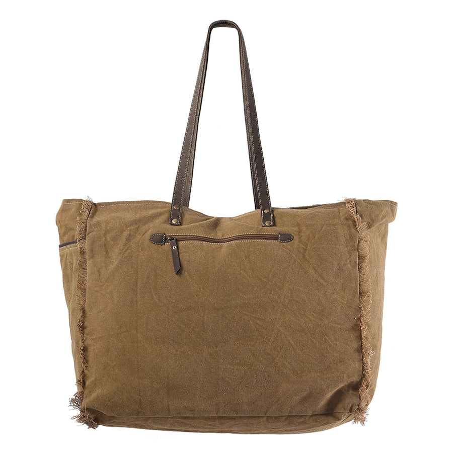 OHLAY KB235 TOTE Upcycled Wool Canvas Genuine Leather women bag western handbag purse