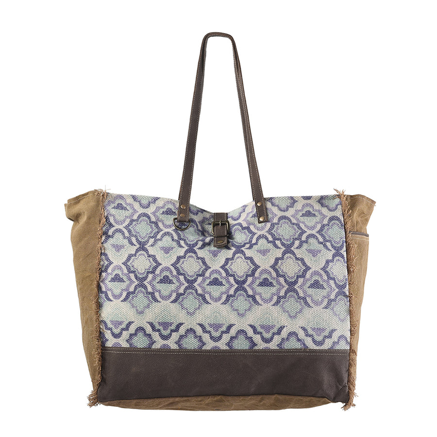 OHLAY KB235 TOTE Upcycled Wool Canvas Genuine Leather women bag by Hilason – Cowboy and equestrian accessories