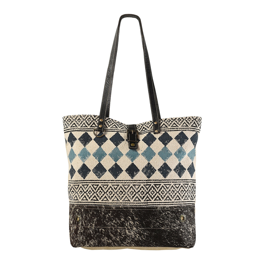 OHLAY KB238 TOTE Upcycled Wool Canvas Hair-on Genuine Leather women by Hilason – Cowboy and equestrian accessories
