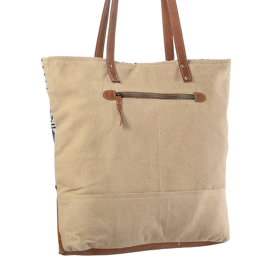 OHLAY KB239 TOTE Upcycled Wool Canvas Embossed Genuine Leather women bag western handbag purse