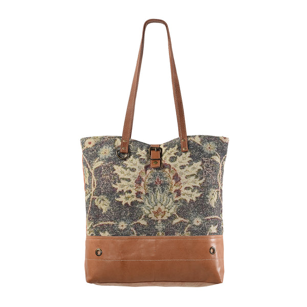 OHLAY KB240 TOTE Upcycled Wool Canvas Genuine Leather women bag by Hilason – Cowboy and equestrian accessories