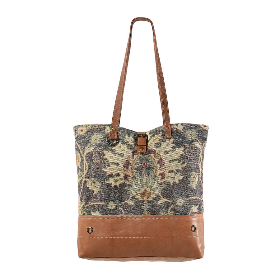 OHLAY KB240 TOTE Upcycled Wool Canvas Genuine Leather women bag by Hilason – Cowboy and equestrian accessories