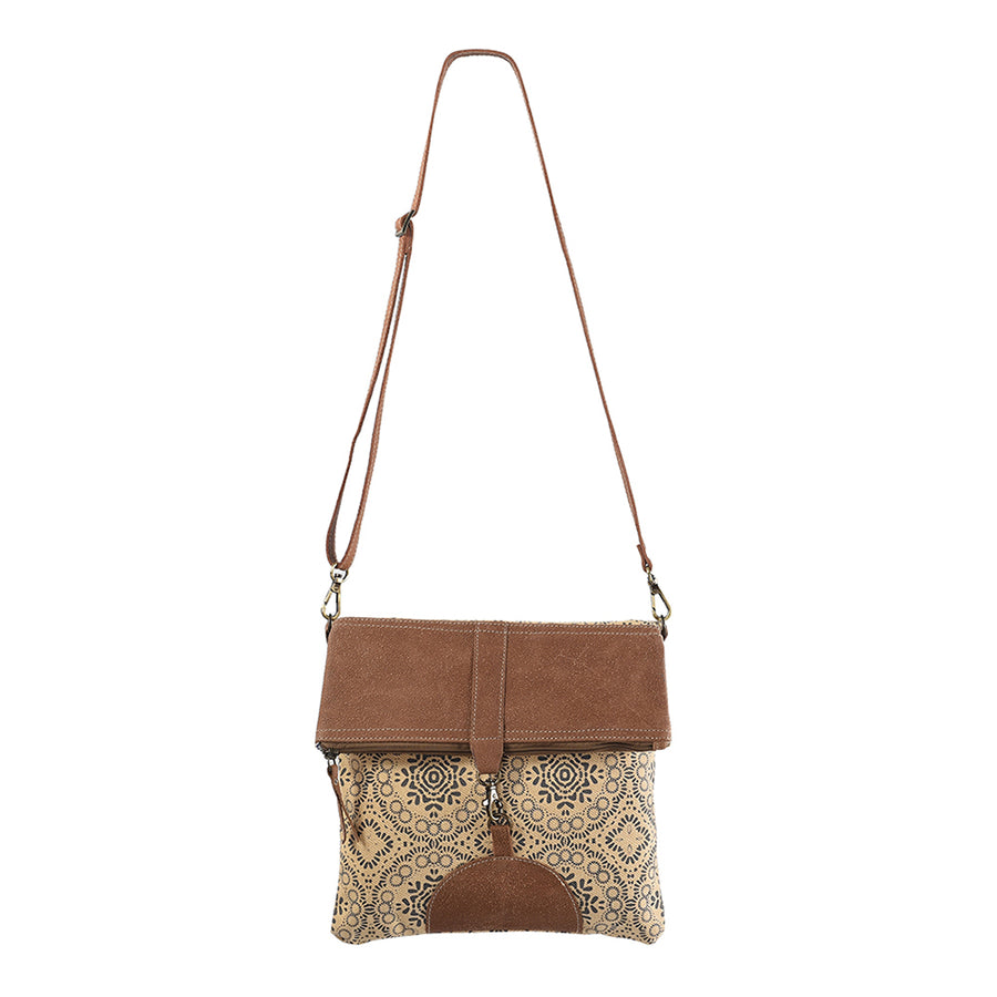 OHLAY KB242 Cross Body Upcycled Canvas Genuine Leather women bag by Hilason – Cowboy and equestrian accessories