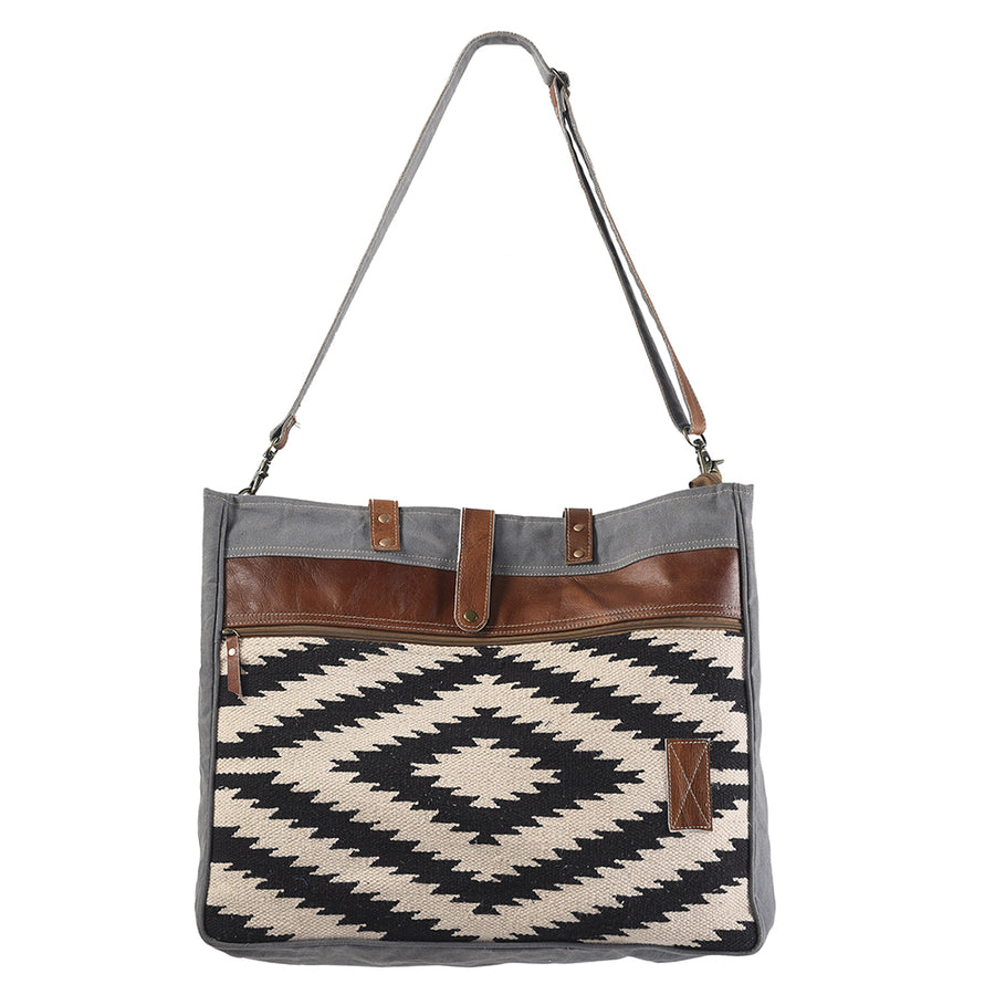OHLAY KB248 TOTE Upcycled Wool Canvas Genuine Leather women bag western handbag purse