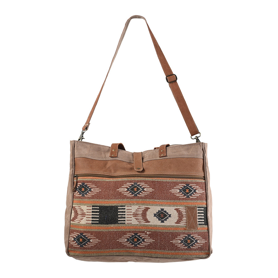 OHLAY KB249 TOTE Upcycled Wool Canvas Genuine Leather women bag by Hilason – Cowboy and equestrian accessories