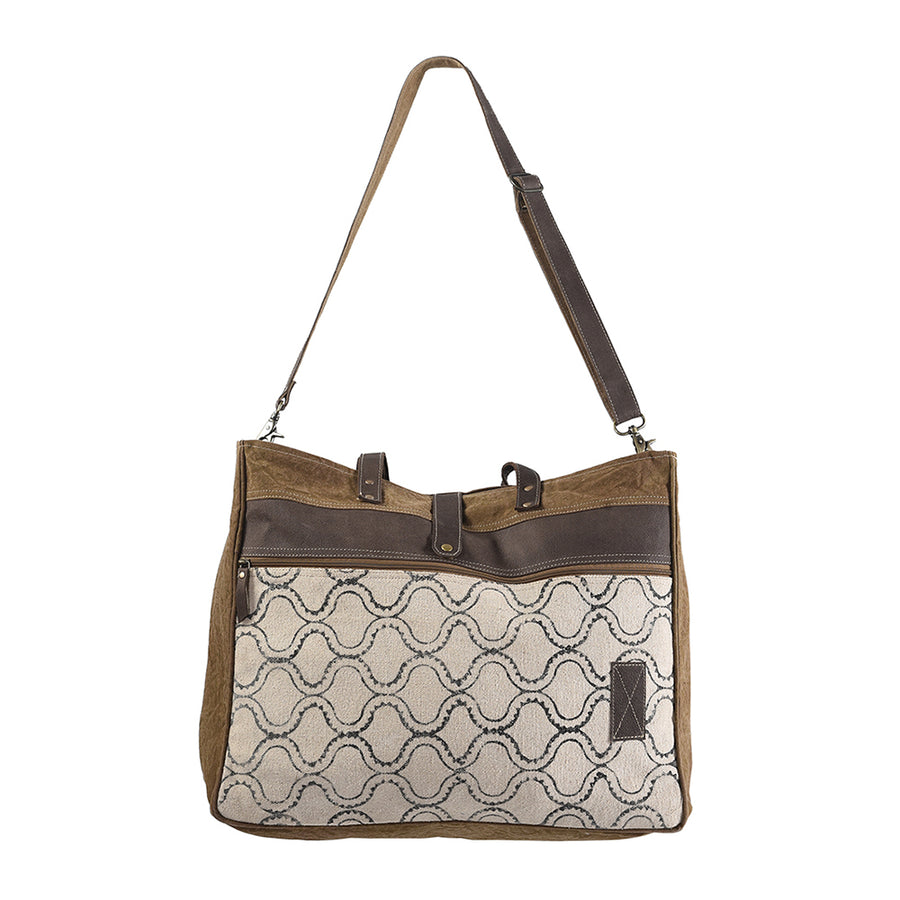 OHLAY KB250 TOTE Upcycled Canvas Genuine Leather women bag western by Hilason – Cowboy and equestrian accessories