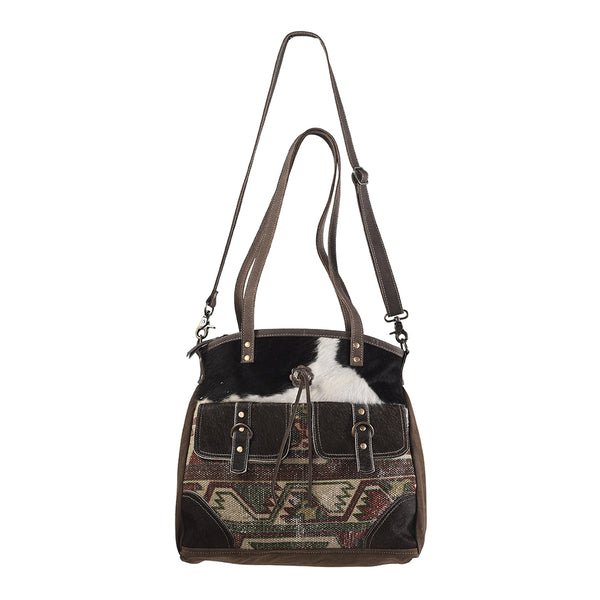 OHLAY KB251 TOTE Upcycled Wool Canvas Hair-on Genuine Leather women by Hilason – Cowboy and equestrian accessories
