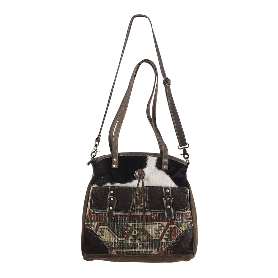 OHLAY KB251 TOTE Upcycled Wool Canvas Hair-on Genuine Leather women by Hilason – Cowboy and equestrian accessories