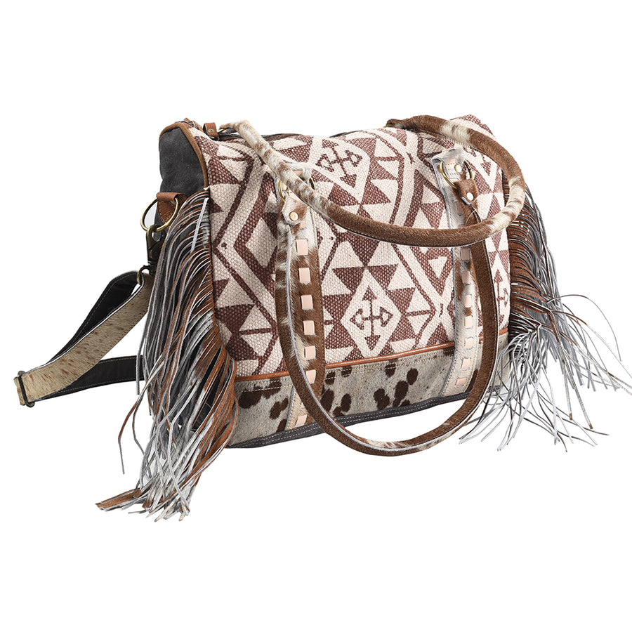 OHLAY KB254 TOTE Upcycled Wool Canvas Hair-on Genuine Leather women bag western handbag purse