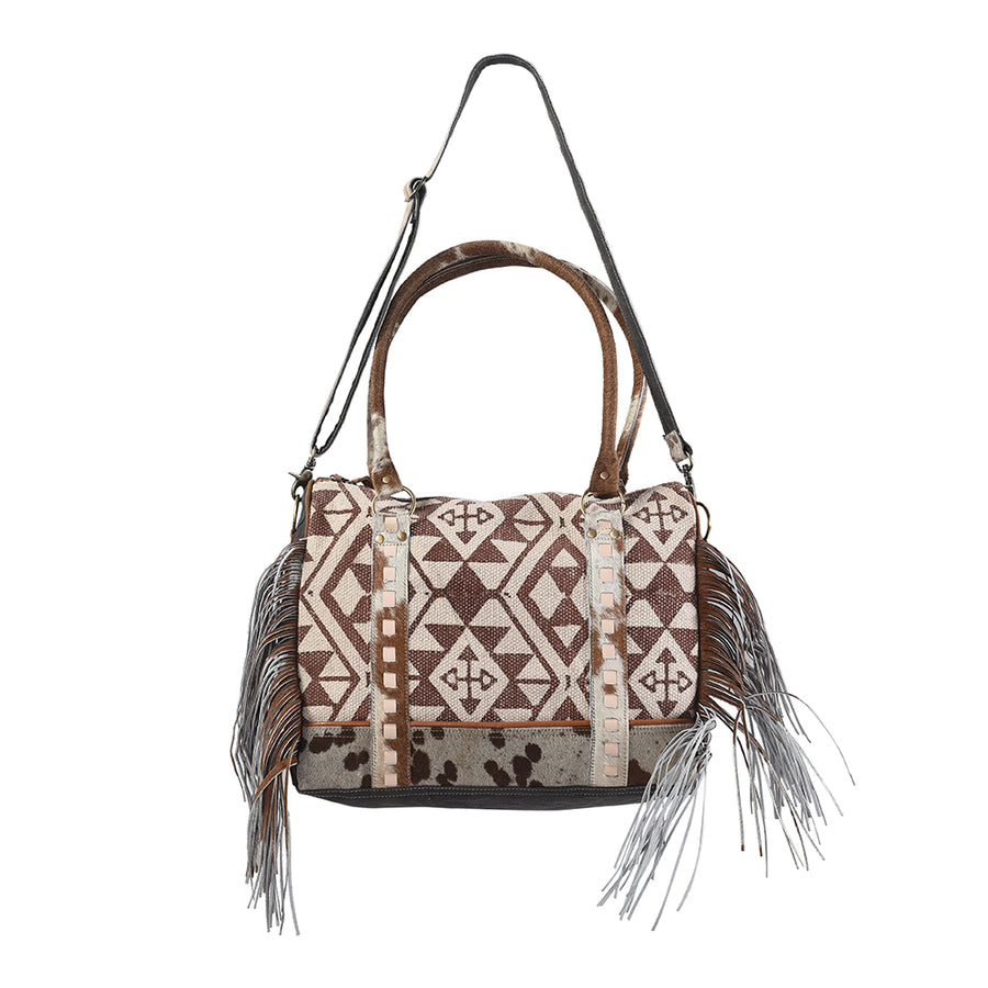 OHLAY KB254 TOTE Upcycled Wool Canvas Hair-on Genuine Leather women by Hilason – Cowboy and equestrian accessories