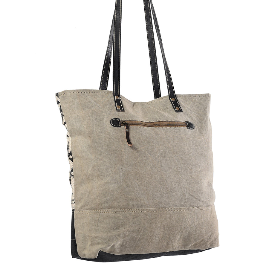 OHLAY KB256 TOTE Upcycled Wool Canvas Genuine Leather women bag western handbag purse