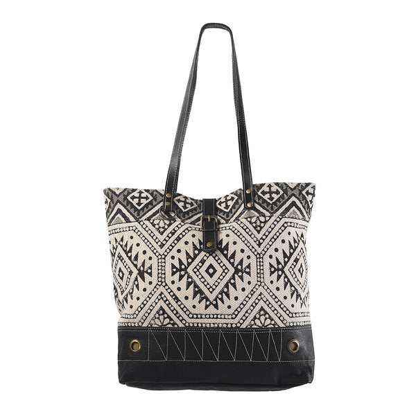 OHLAY KB256 TOTE Upcycled Wool Canvas Genuine Leather women bag by Hilason – Cowboy and equestrian accessories