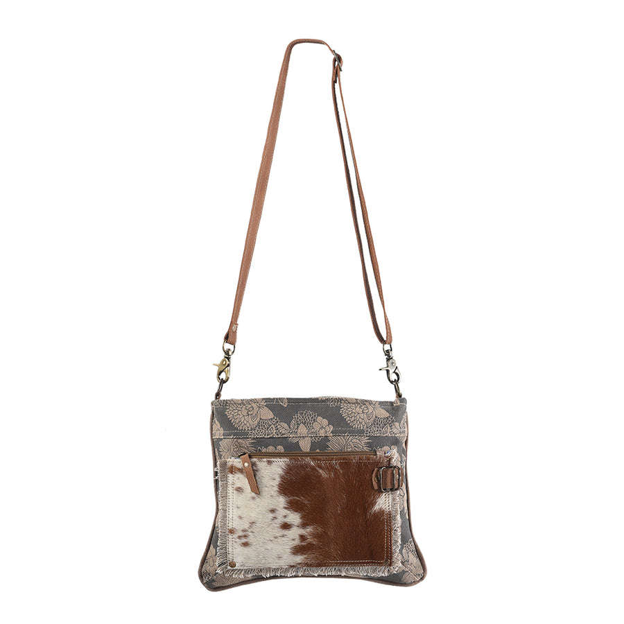 OHLAY KB262 Cross Body Upcycled Canvas Hair-On Genuine Leather women by Hilason – Cowboy and equestrian accessories