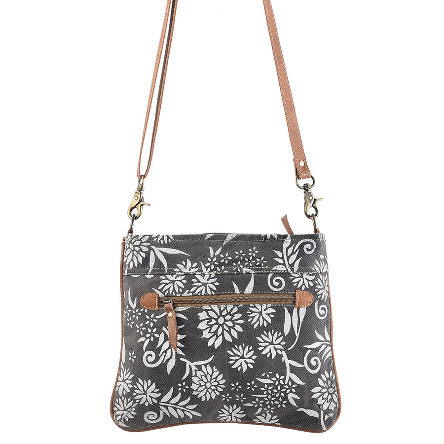 OHLAY Cross Body Upcycled Canvas Genuine Leather Women's Bag Western Handbag Purse Womens Handbags Belt for Women Purses