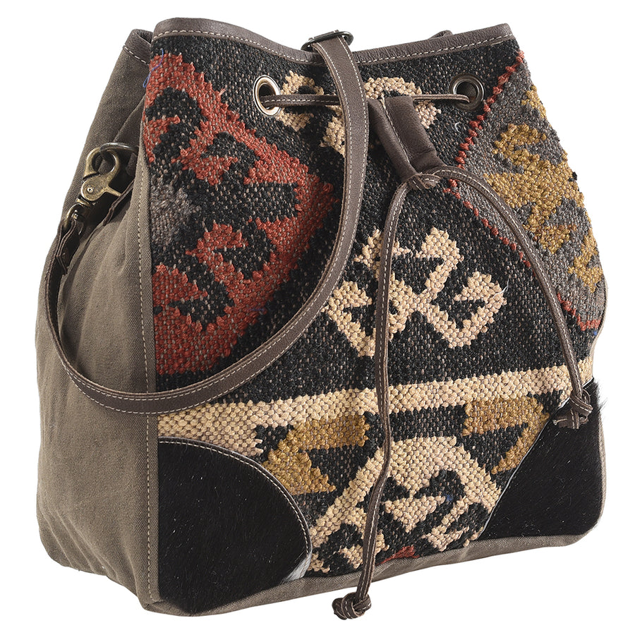 OHLAY KB269 Bucket Upcycled Wool Upcycled Canvas Hair-On Genuine by Hilason – Cowboy and equestrian accessories