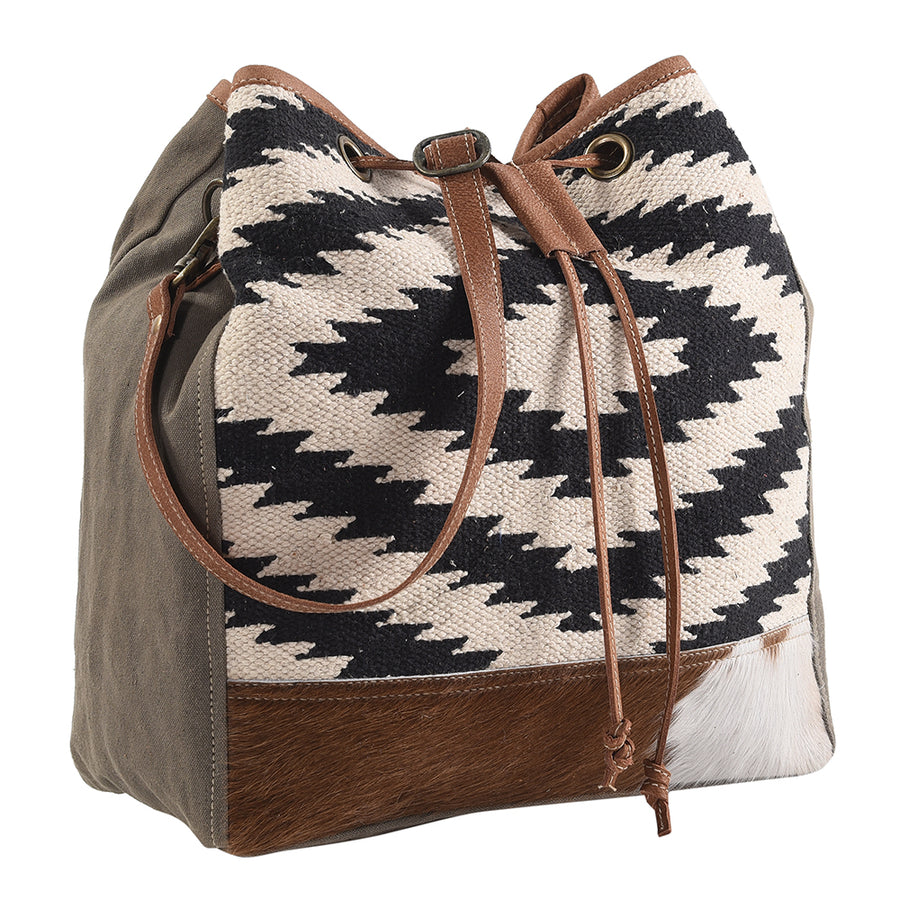 OHLAY KB271 Bucket Upcycled Wool Upcycled Canvas Hair-On Genuine by Hilason – Cowboy and equestrian accessories