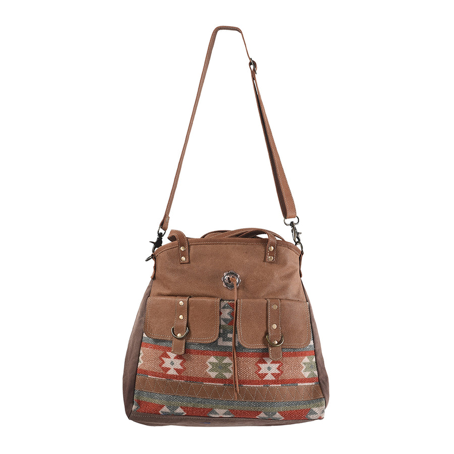 OHLAY KB272 TOTE Upcycled Wool Canvas Genuine Leather women bag by Hilason – Cowboy and equestrian accessories