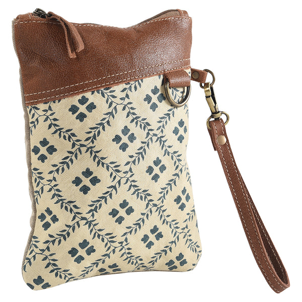 OHLAY WRISTLET Upcycled Canvas Genuine Leather women bag western handbag purse - Uhorse