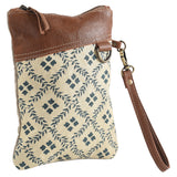 OHLAY WRISTLET Upcycled Canvas  Genuine Leather women bag western handbag purse